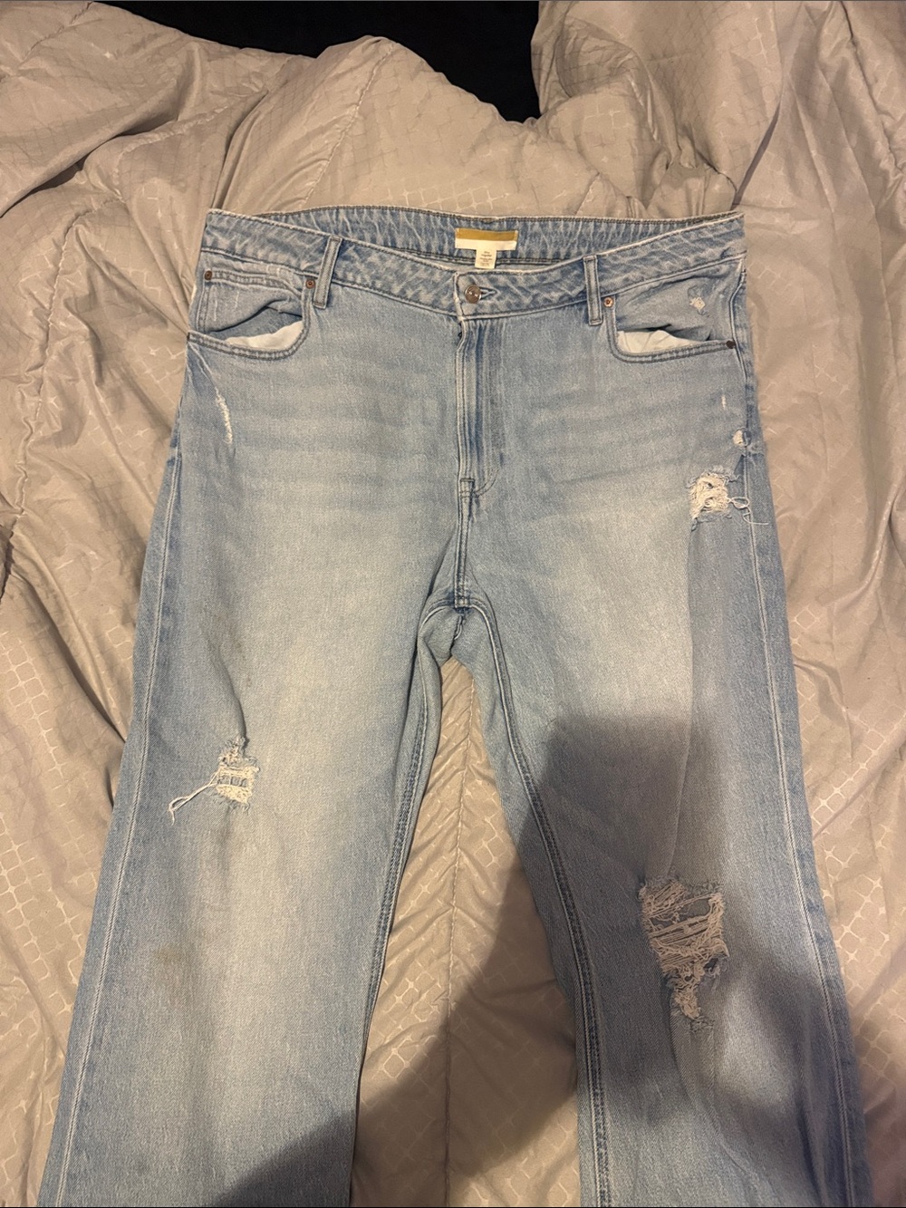 Maurices Light Blue Distressed Bootcut Jeans